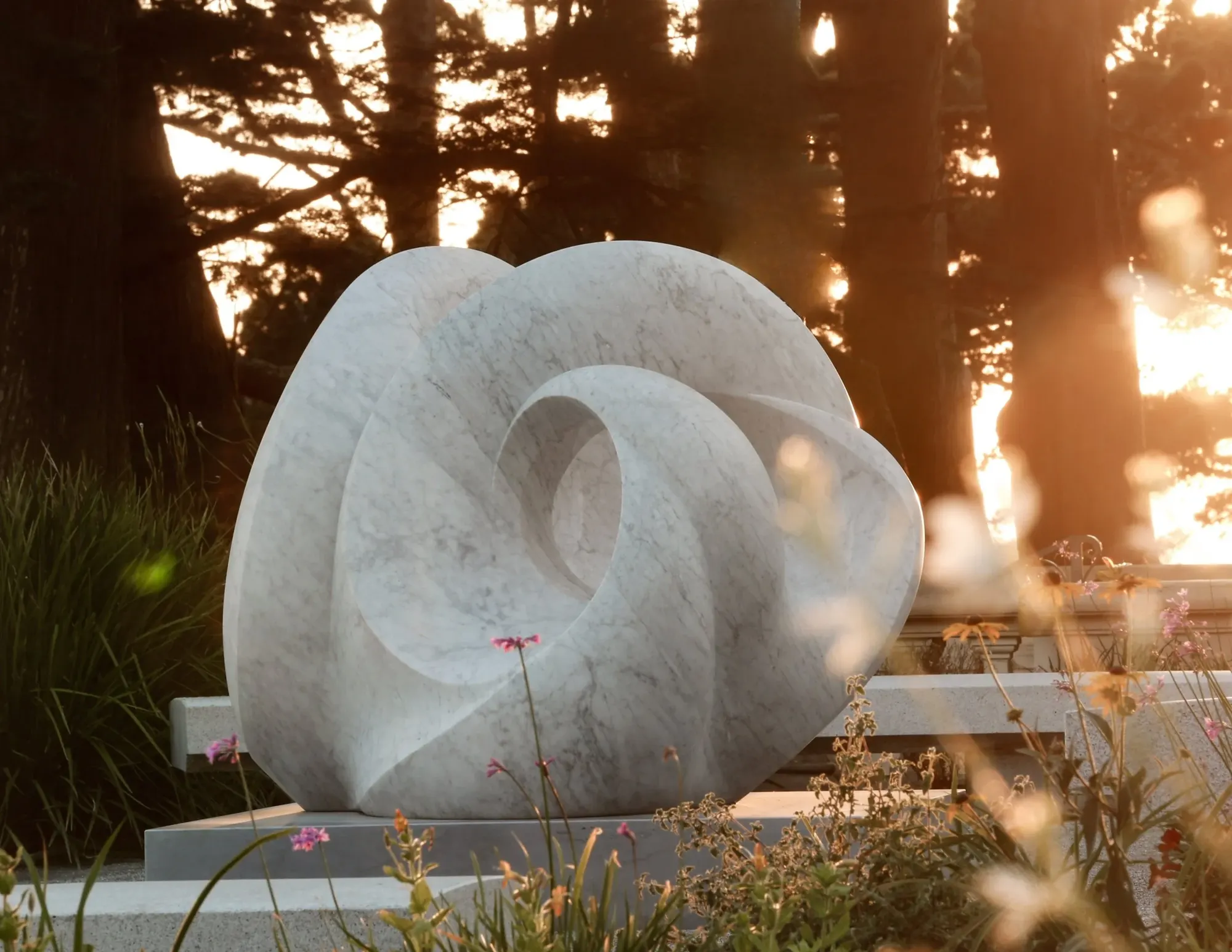 Tides — Carrara marble sculpture by Yoko Kubrick